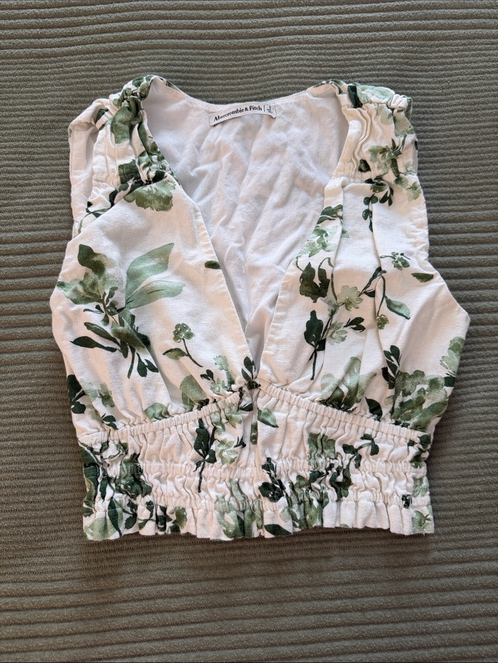 Abercrombie & Fitch Linen Blend Crop Top